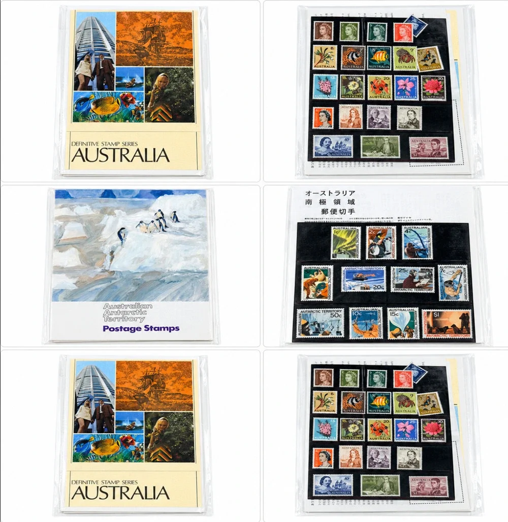 vintage Australia Stamp Collection Lot 3 Sets Definitive Antarctic Territory